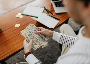 a person checking his personal finances